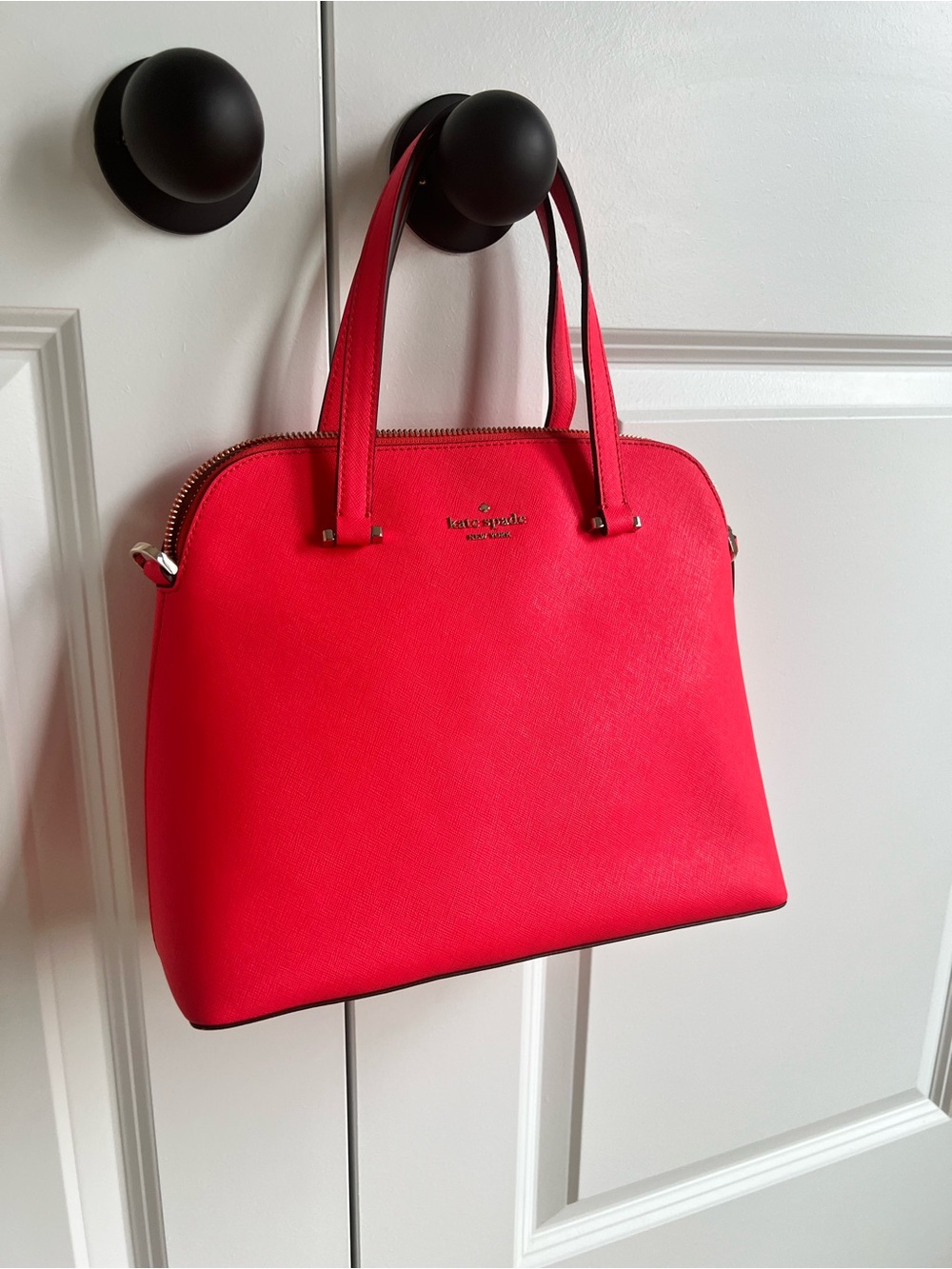 kate spade bright red dome satchel
